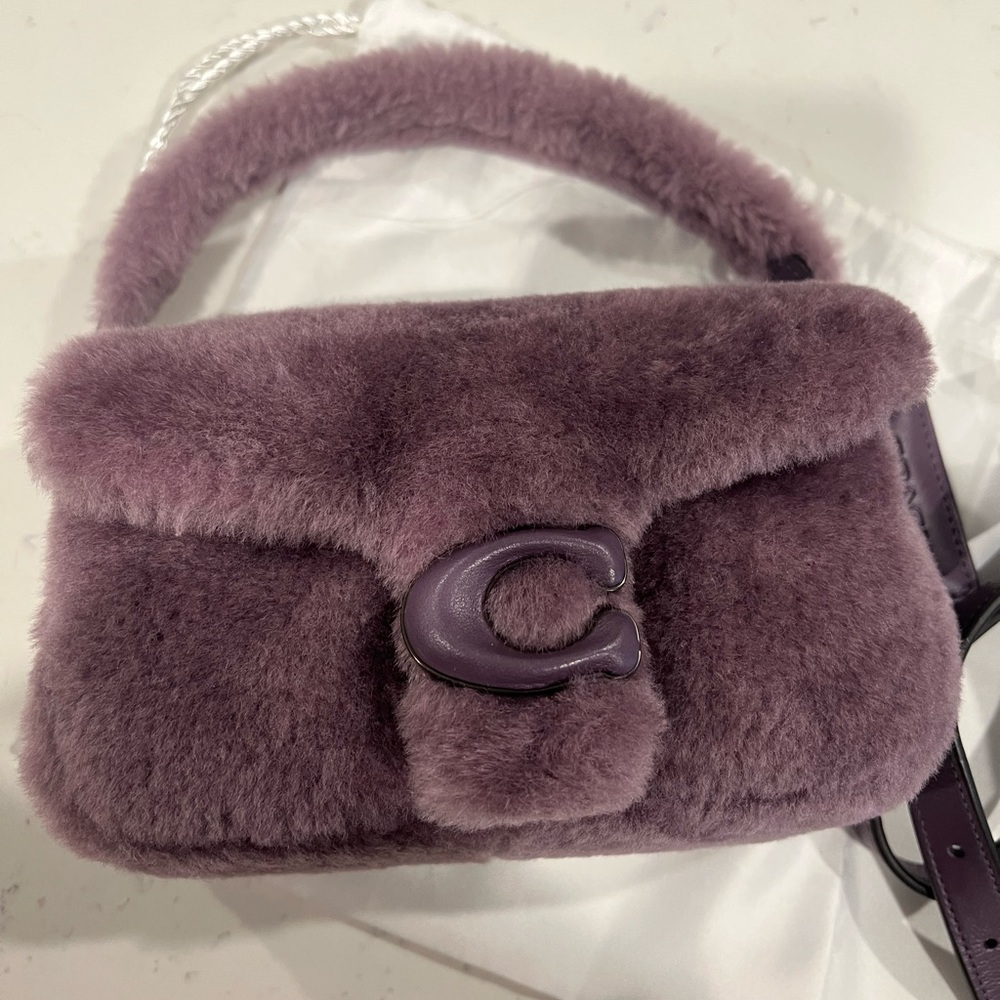 Coach Tabby Shoulder Bag in Shearling - Picture 1 of 6